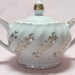 SALE Sugar Bowl Vintage Japan Gold White Floral