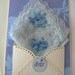 Vintage Shabby Handkerchief Blue Roses Friend Birthday Thinking Of You Hanky Greeting Card