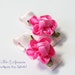 Baby girl pink satin flower hair clips
