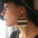 Black white leather earrings