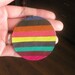 Summery colourful leather round earrings