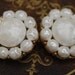 Cabochon faux pearl Coro clip on earrings