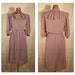 1980s Ruffled Collar Tan Beige Button Up Dress Day Dress Shift Dress