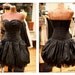 1980s Strapless Fitted Tulle Bubble Skirt with Gold and Polka Dots and Rose Detail Party Dress Prom Dress