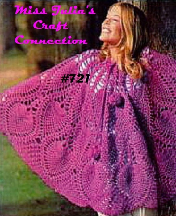 crochet poncho lace easy Lace MissJuliasPatterns Vintage Crocheted Pineapple by Poncho or