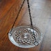 Vintage crystal glass hanging planter weight scale piece antique hollywood regency shabby chic