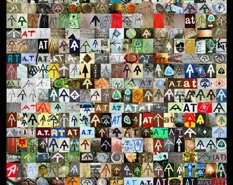 The AT poster // Appalachian Trail Poster // AT Symbol Collage Poster