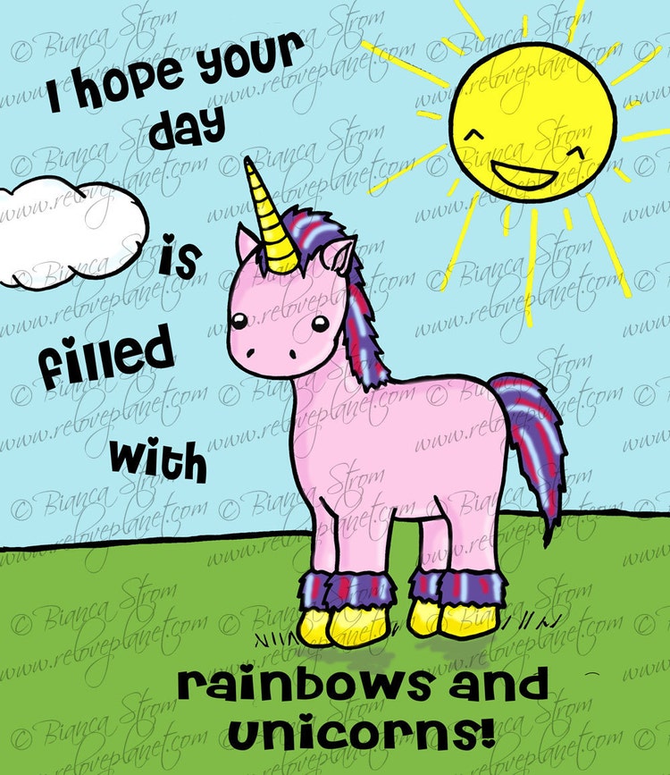 Happy Card Unicorn Card Have a Good Day ReLove by