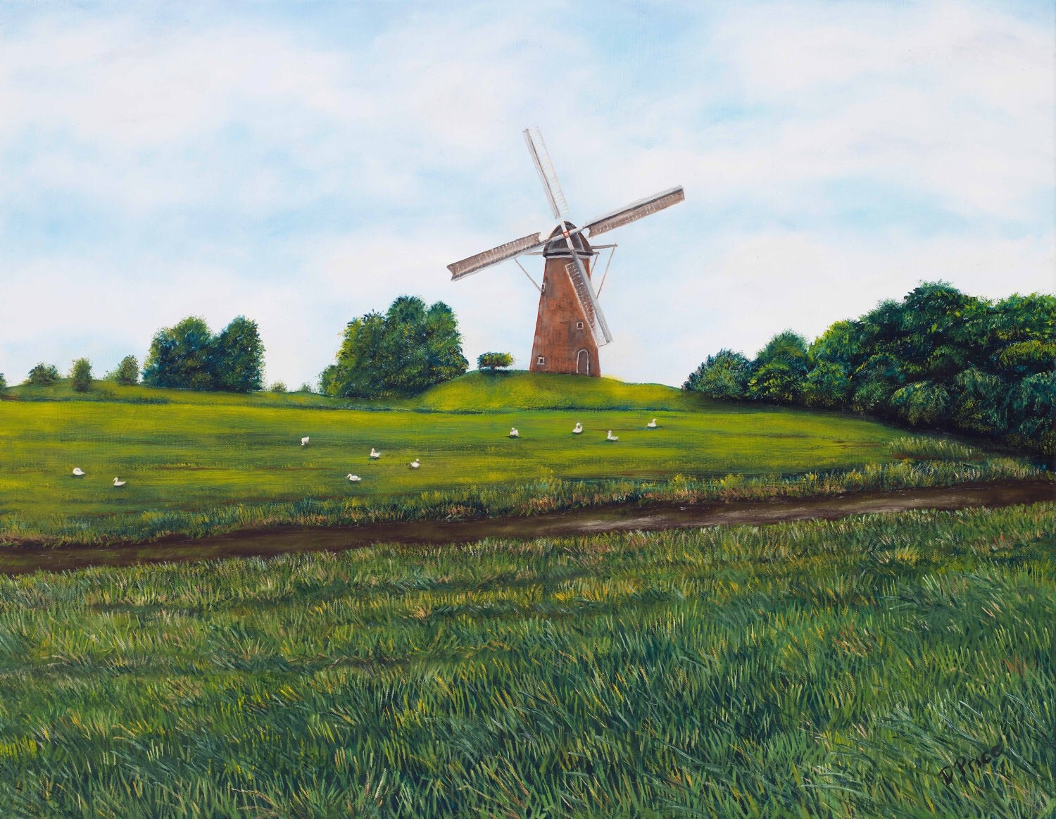 Landscape Original Oil Painting Holland