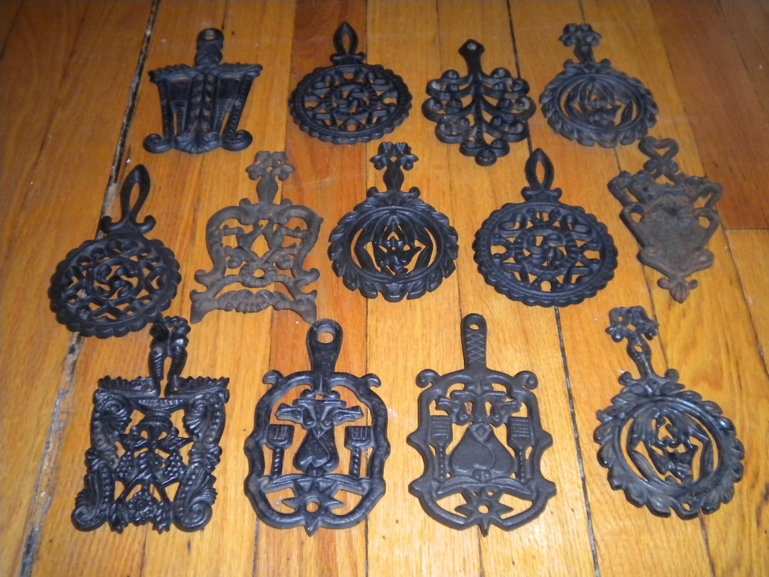 Vintage Cast Iron Collection of Wilton Trivets Set of