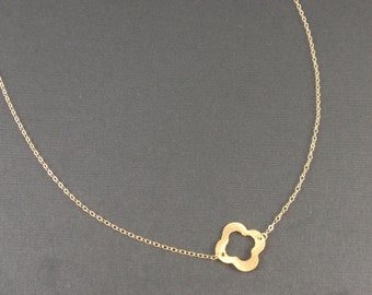 Clover 14K gold filled necklace-simple everyday jewelry