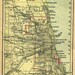 Vintage Map CHICAGO Illinois 1902 MINIATURE Map Plaindealing 330