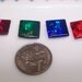 Rhinestone Look, 5/8" Colorful Square Plastic Buttons, Set of 4