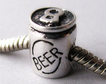 Beer Can European Large Hole Charm Beads - For All European Charm Bracelets