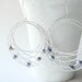 Silver Hoop Earrings - Pearl Earrings - Large Matte Silver Hoop Earrings with Grey Freshwater Pearls