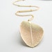 Gold Necklace - Real Leaf Long Necklace - 26" - Matte Gold Chain Necklace with Gold Stick Connectors