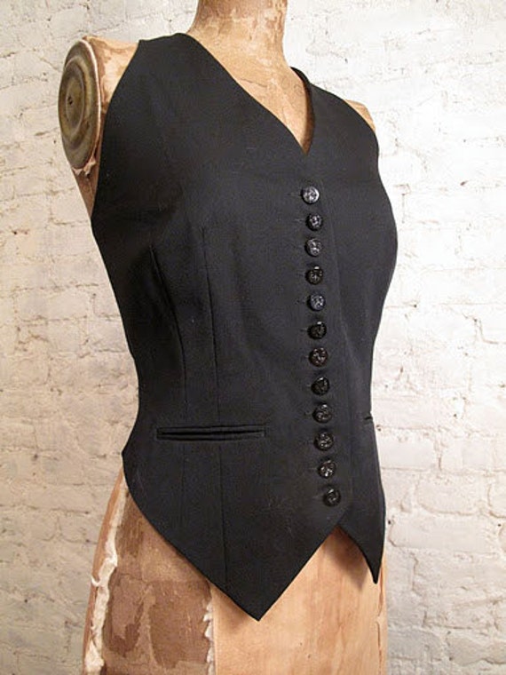 80s OMO Norma Kamali Wool Menswear Style Vest