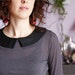 Removable black Peter Pan collar, sharp, double