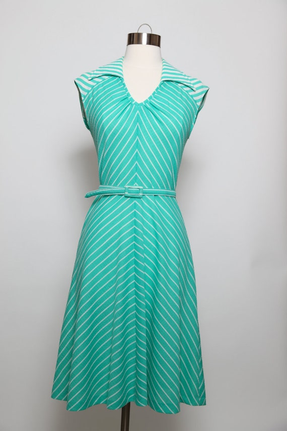 Vintage Ladies Diagonal Stripe Dress By Oldskoolmarm On Etsy