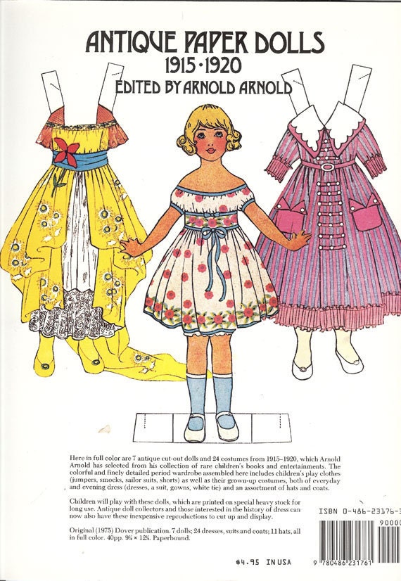 Antique Paper Dolls 19151920 Vintage Collectibles by NookCove