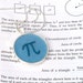 Pi Hand Embroidered Pendant - Blues