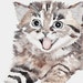 Original Watercolor Painting - cute kitten