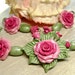 Roses Bead Set Pendant Necklace Earrings Polymer Clay FREE SHIPPING