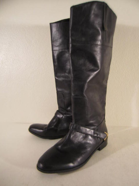 Black Leather Tall Gorgeous Gianni Bini Boots Stallion Made