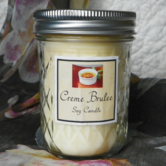 Creme Brulee 8 oz. Jelly Jar Natural Soy Candle by