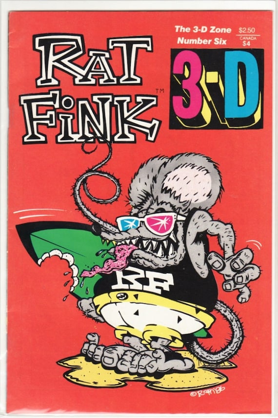 Rat Fink 3-D Comic Book number 6 1987 by BobbieBaboo on Etsy