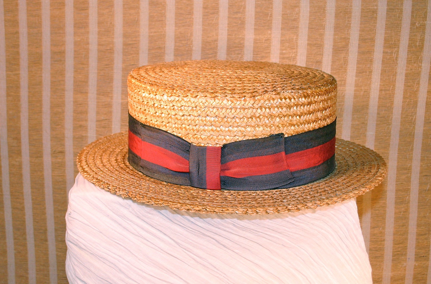 Vintage straw boater hat men's roaring 20's size