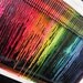 19"x27" Rainbow Melted Crayons on Antique Window