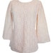 Vintage 60s / 70s cream lace / crochet hippie / boho /mod mini tunic, bell sleeves, slight flare, cutest lace XS S M