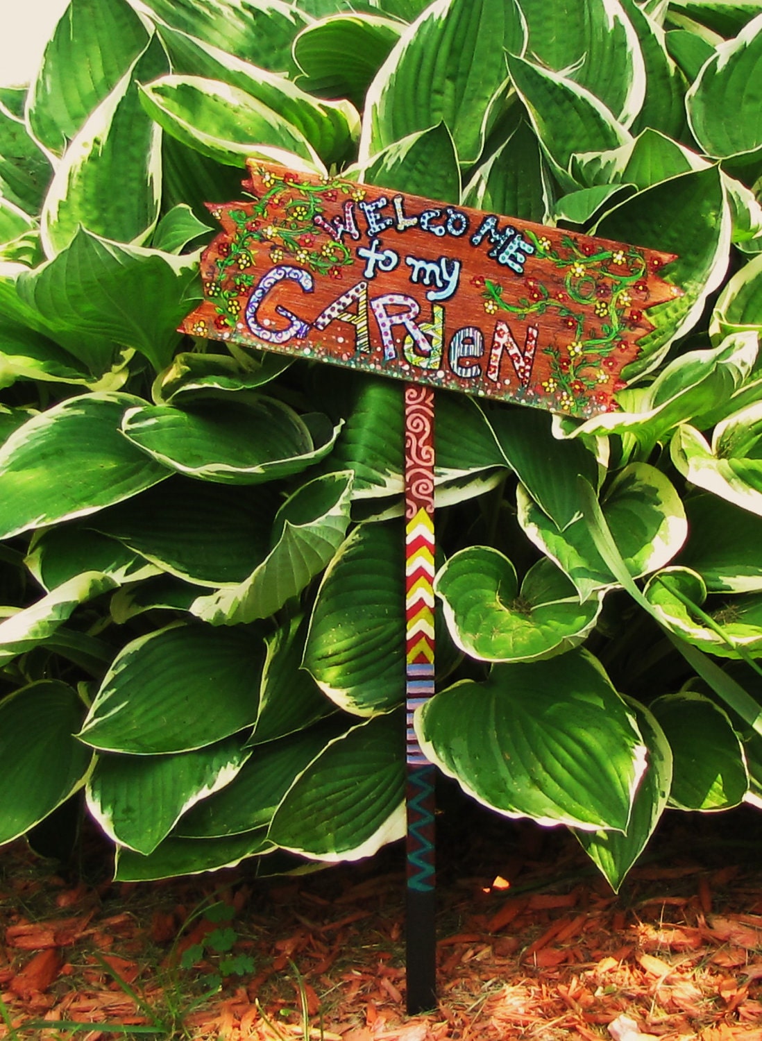 Whimsical Hand Painted Wooden Garden Sign by MyGardensCloset