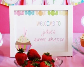Printable Welcome Sign- Lollipop Party Collection