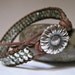 Beaded Leather Bracelet, Metallic Mint, boho, single wrap