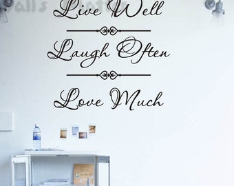 81x77cm Live-Laugh-Love Art Words Nature Vinyl Wall Paper Decal Art Sticker Q334