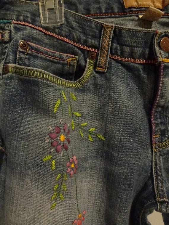 Items similar to Hand Embroidered Jeans on Etsy