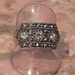 AVON Silvertone CZ and Faux Marcasite Ring - Size 7 - WIDE band