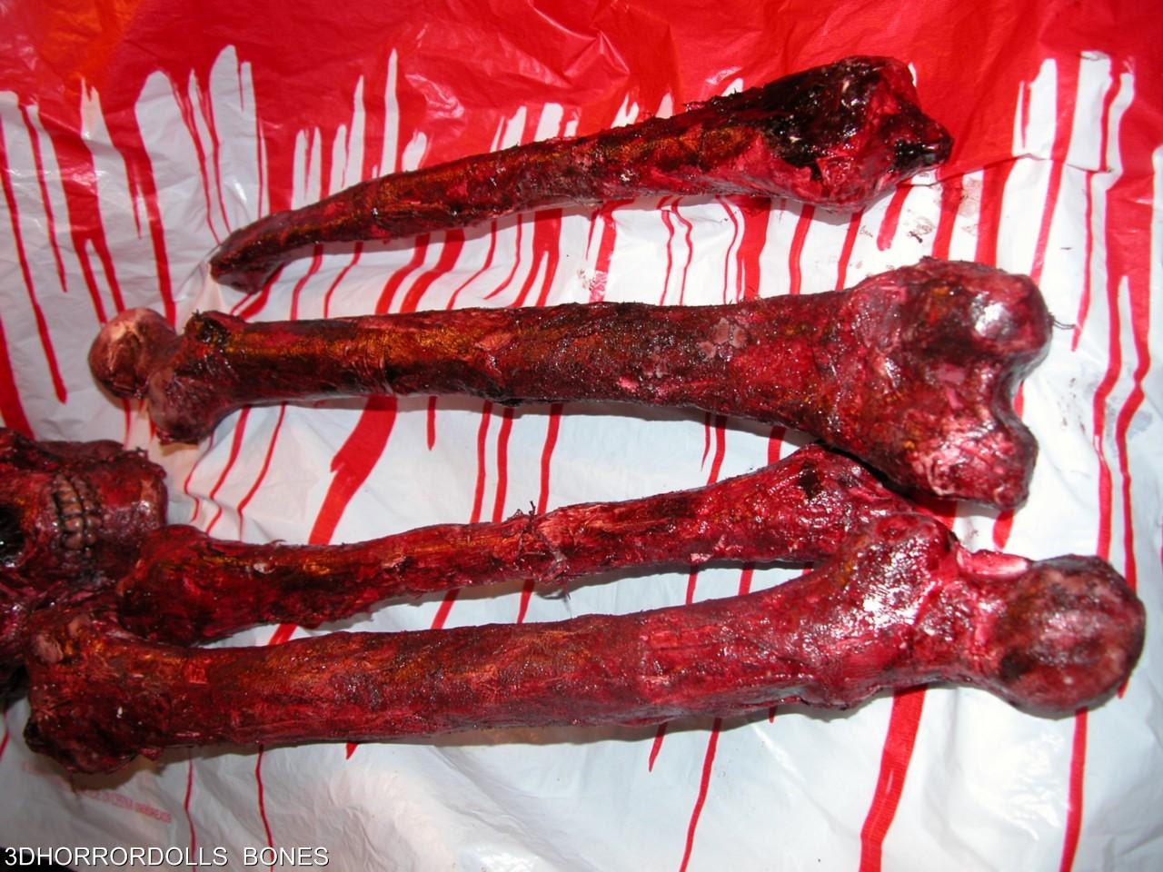 Bloody meaty bloody bone set of 4 halloween prop