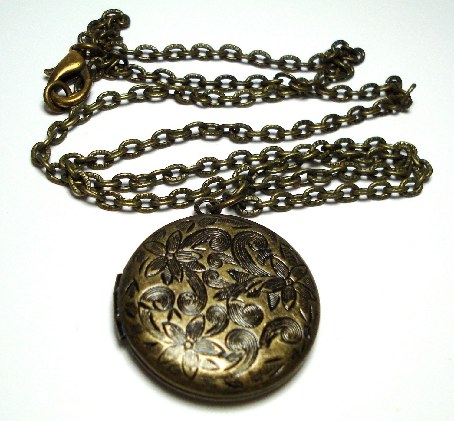 Solid Perfume Locket Vintage Brass Finish by WillowTreeApothecary