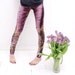 Purple leggings with wild cat skin and fancy animal print