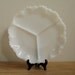 RESERVED FOR LAURA -Vintage Anchor Hocking milk glass divided dish with scalloped edges, simple and pretty.