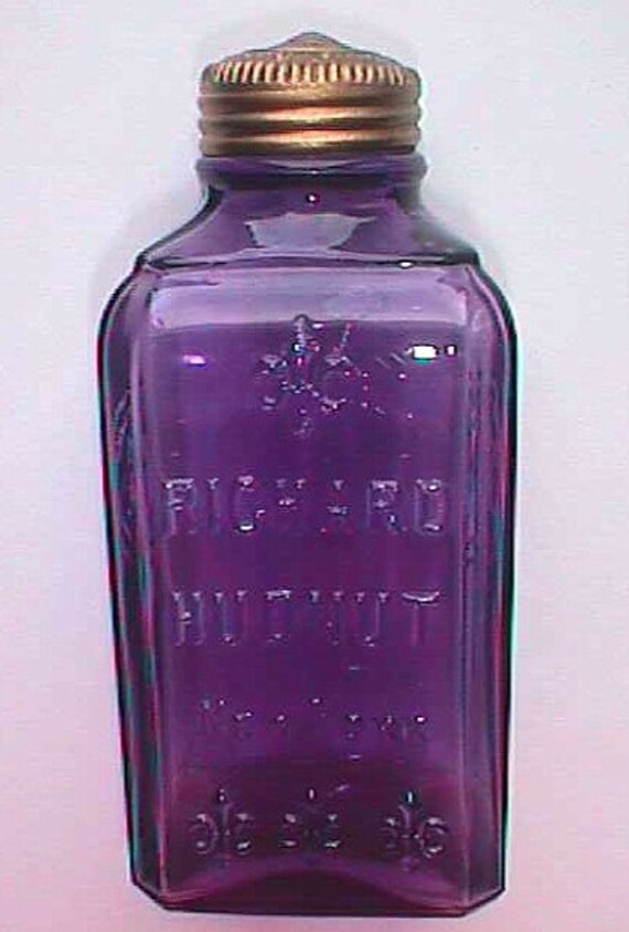 Beautiful antique Purple Glass jar RICHARD HUDNUT PotPourri