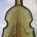Antique Figural VIOLIN or CELLO shaped BOTTLE - Early hand blown example - Beautiful Golden Yellow Bronze color.