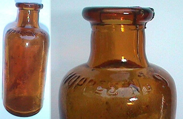 Original Antique GUN OIL bottle HOPPE No 9 Old cork top Nitro