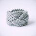 light grey wool & acrylic turk head knot bracelet