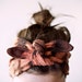 cotton gauze fabric, dyed black & pinky-rust headband