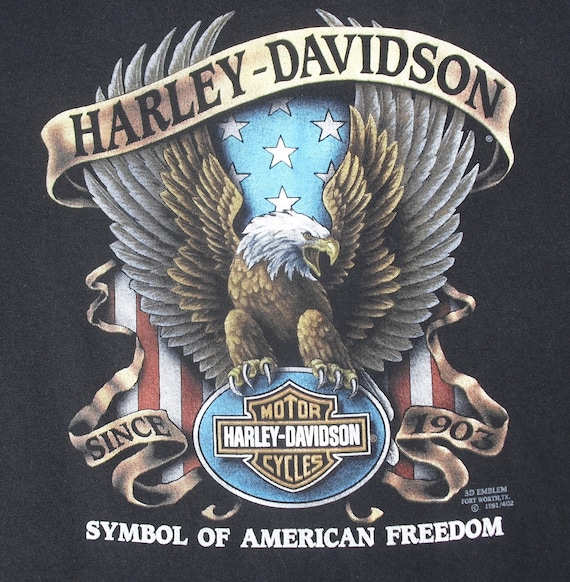 Vintage Harley  Davidson  T Shirt 1991 Eagle  XL by 