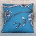 Decorative Throw Pillow Cover Small Vintage Blossom Jade/ Blue Birds